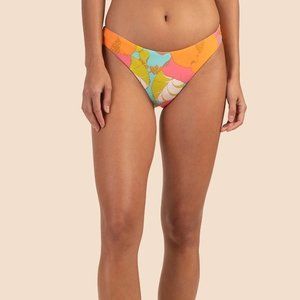 Trina Turk Vibrant Orange Pink Green Floral Bikini Bottoms